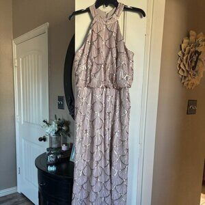 Halter formal beaded gown